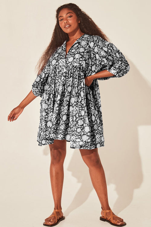 Take Your Joy Babydoll Mini Dress - Black