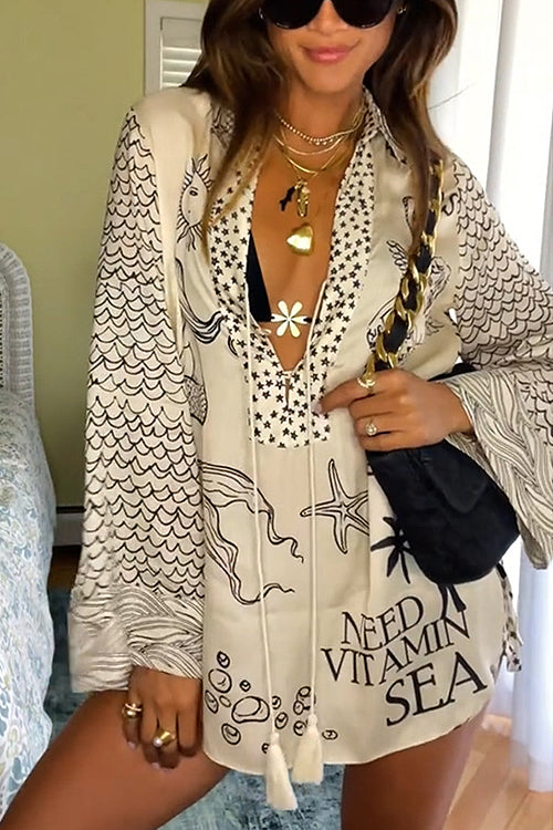 Summer Escapades Print Long Sleeve Set