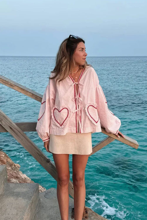 Perfectly You Tie-Front Gingham Top