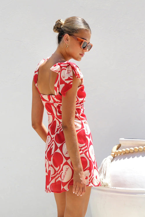 Your Sweetie Print Tie-Strap Mini Dress
