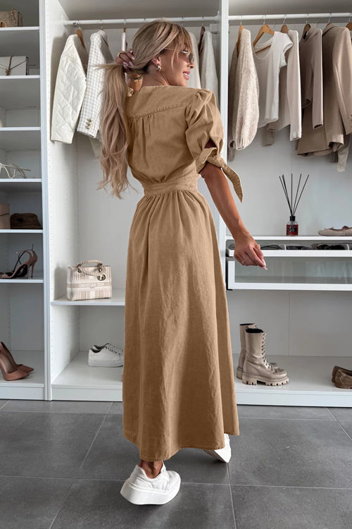 On This Sweet Day Button Down Denim Maxi Dress