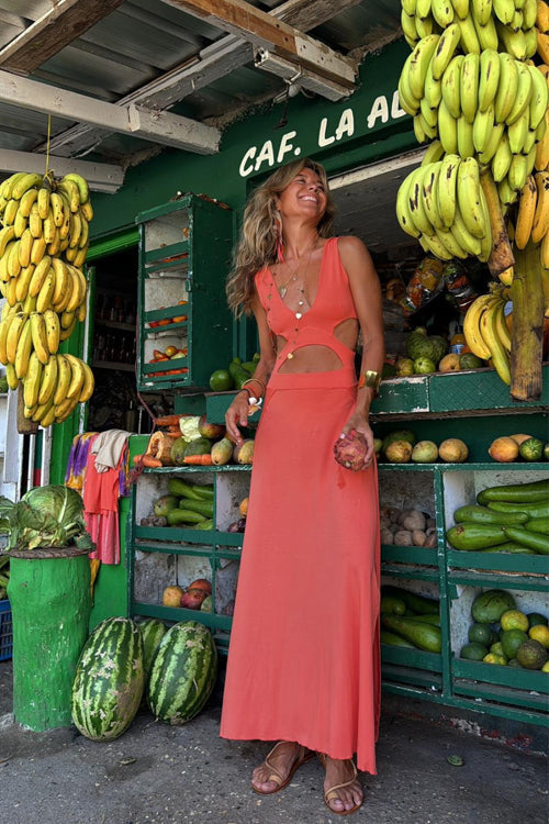 Brighter Side V-Neck Cutout Maxi Dress
