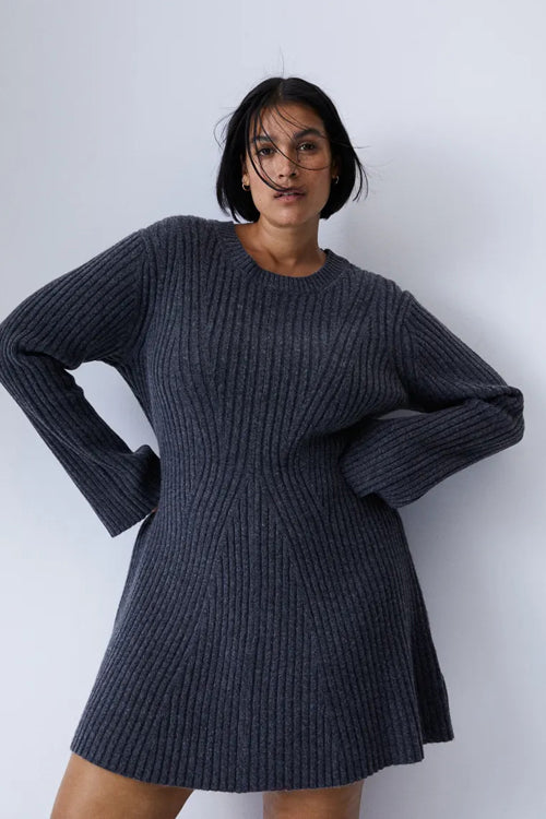 Soft Serenity Long Sleeve Knit Mini Dress