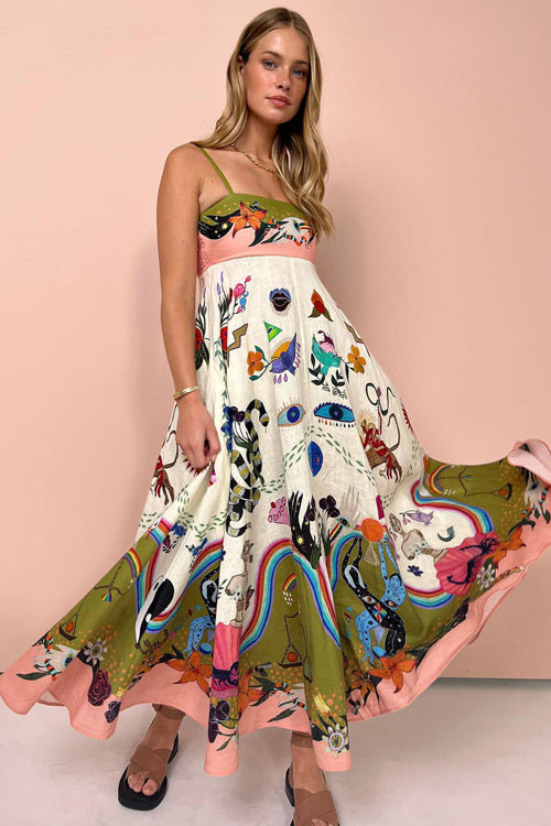 Share Your Happiness Print Maxi Dress