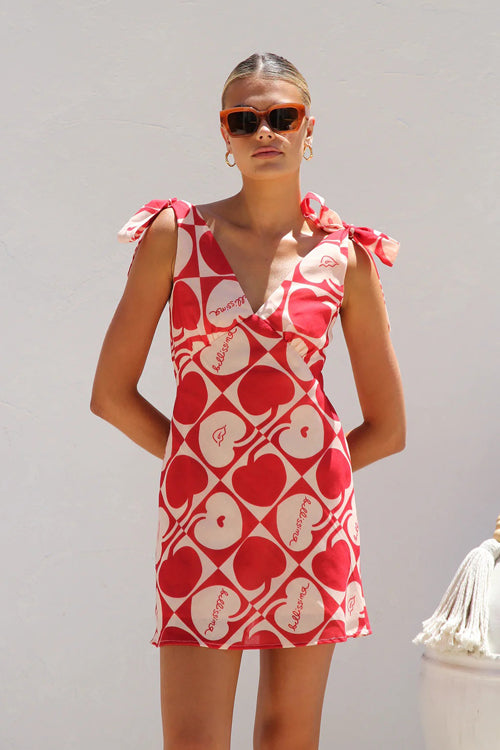Your Sweetie Print Tie-Strap Mini Dress