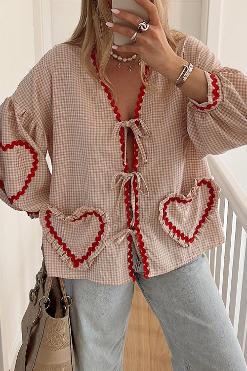 Perfectly You Tie-Front Gingham Top