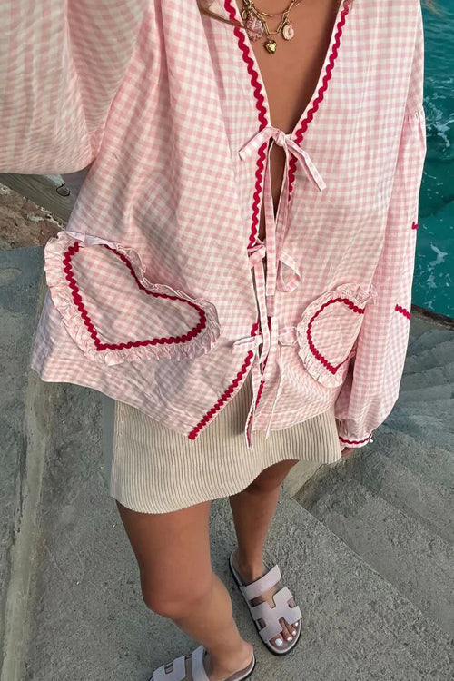 Perfectly You Tie-Front Gingham Top