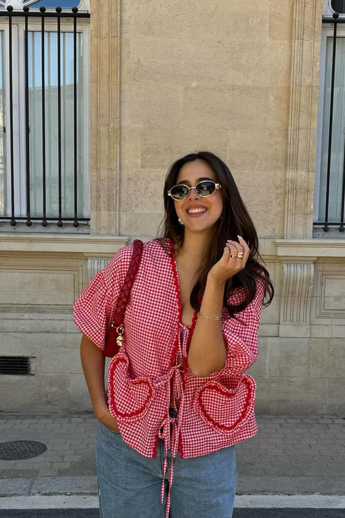 Perfectly You Tie-Front Gingham Top