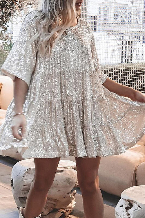 Beautiful Evenings Sequins Mini Dress