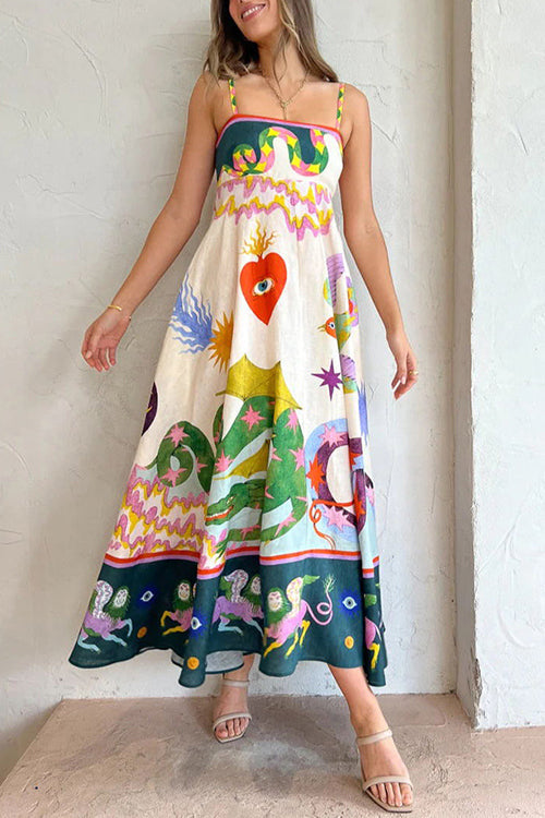 Share Your Happiness Print Maxi Dress