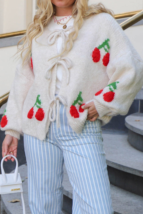 All For The Best Strawberry Knit Cardigan Sweater