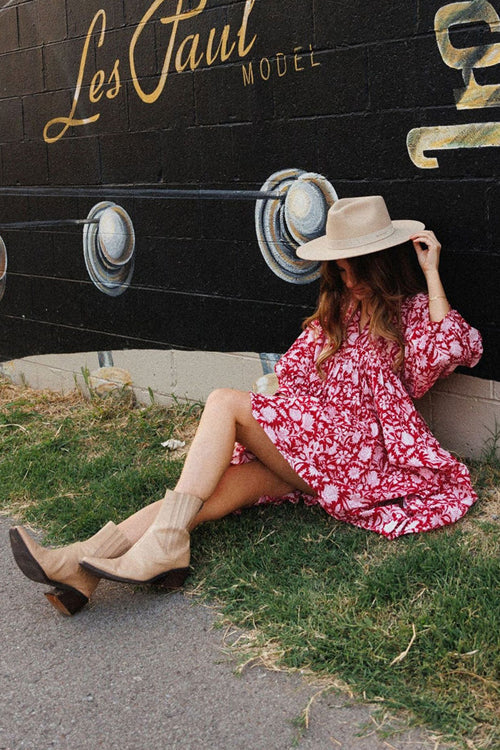 Take Your Joy Printed Babydoll Mini Dress