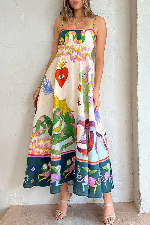 Share Your Happiness Print Maxi Dress