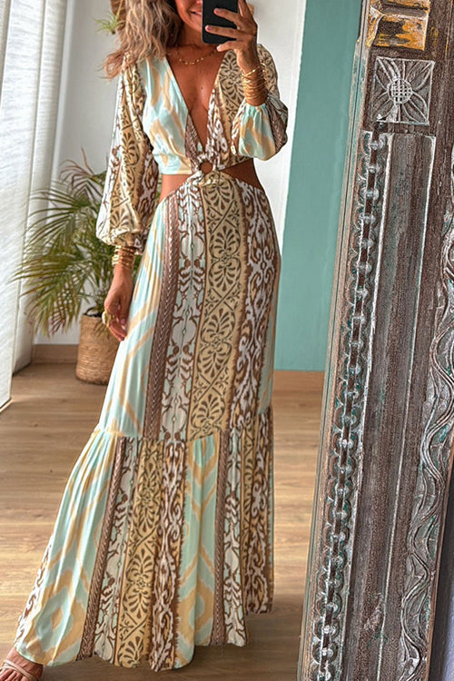 Silvana Printed Backless Mini Dress