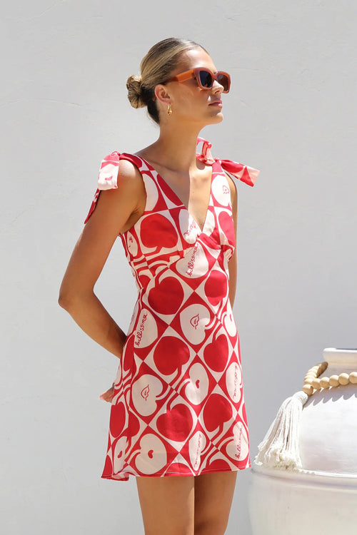 Your Sweetie Print Tie-Strap Mini Dress