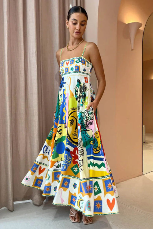 Share Your Happiness Print Maxi Dress