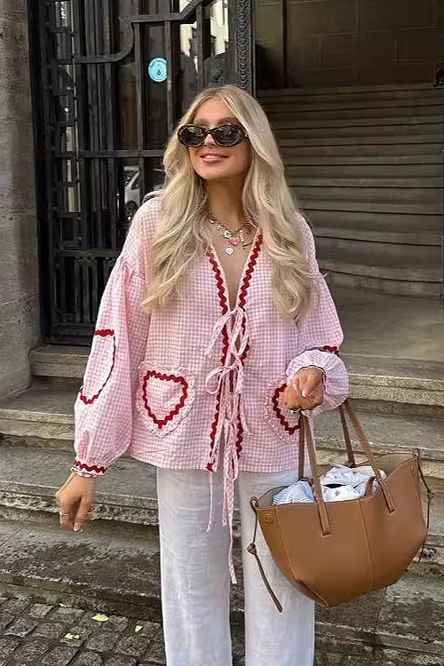 Perfectly You Tie-Front Gingham Top