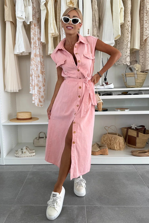Own The Trend Denim Sleeveless Midi Dress Own The Trend Denim Sleeveless Midi Dress