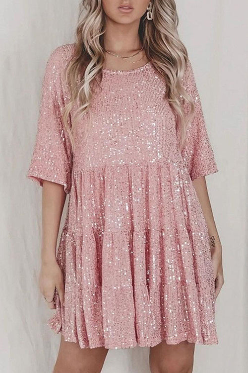 Beautiful Evenings Sequins Mini Dress