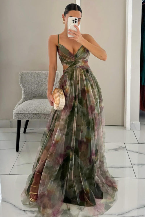 Enchant My Love Print Maxi Dress