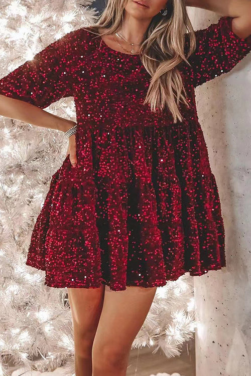 Beautiful Evenings Sequins Mini Dress