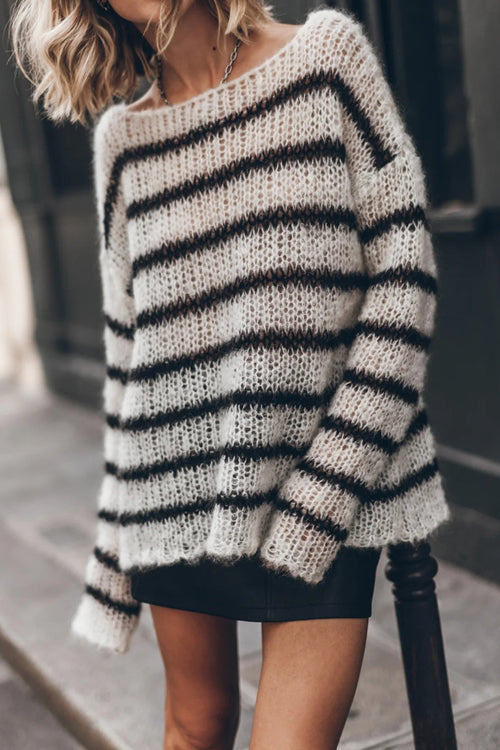 Comfy Intentions Stripes Knit Sweater