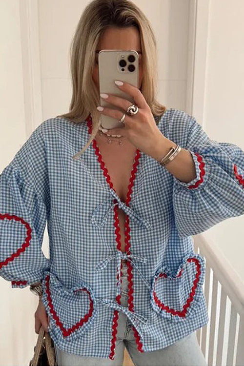 Perfectly You Tie-Front Gingham Top