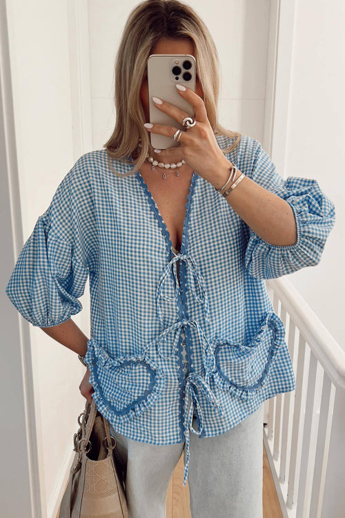 Perfectly You Tie-Front Gingham Top