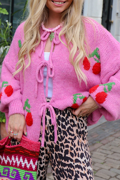 All For The Best Strawberry Knit Cardigan Sweater