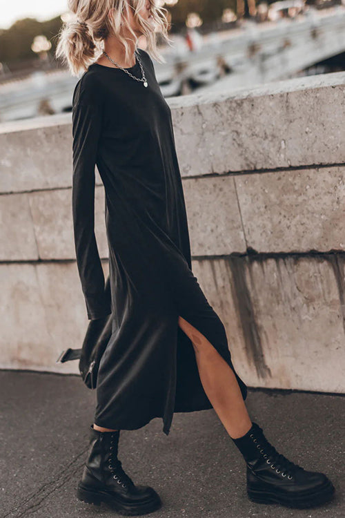 Catch Yourself Relaxed Slit Maxi Dress