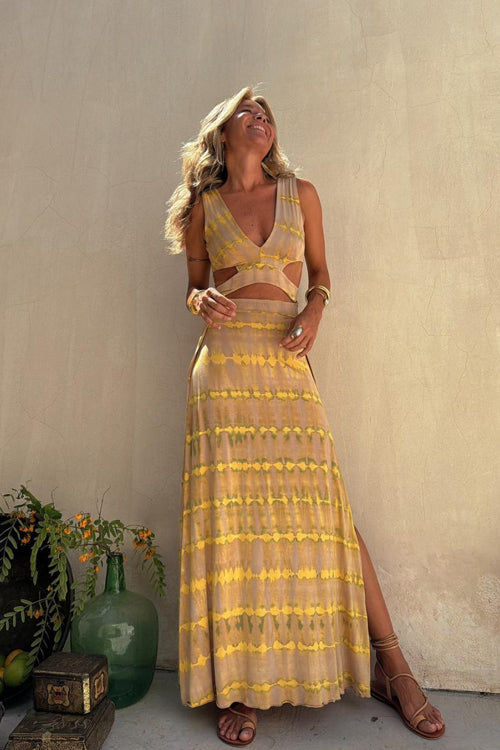 Brighter Side V-Neck Cutout Maxi Dress