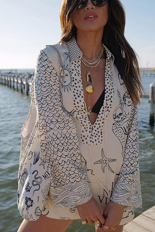 Summer Escapades Print Long Sleeve Set