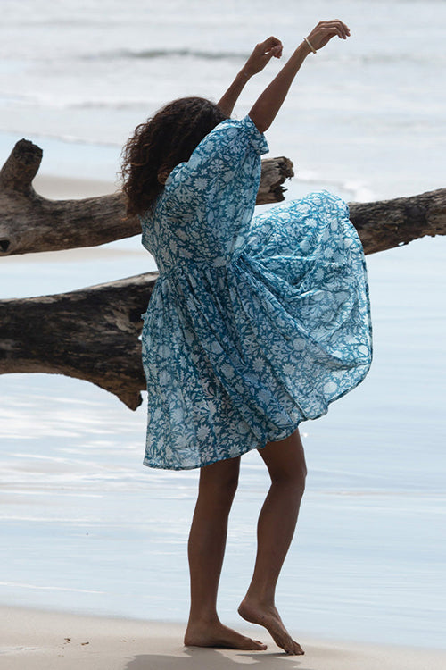 Take Your Joy Printed Babydoll Mini Dress