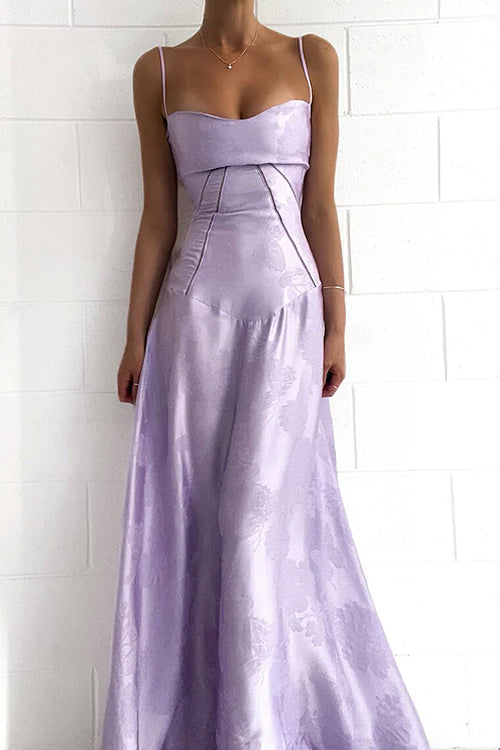Gift Of Love Floral Tie-Back Maxi Dress - Purple