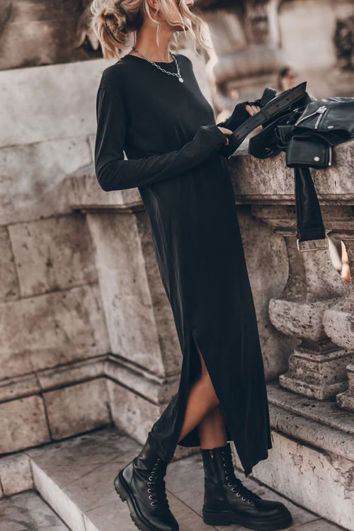 Catch Yourself Relaxed Slit Maxi Dress