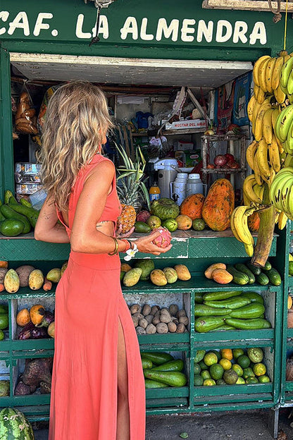 Brighter Side V-Neck Cutout Maxi Dress