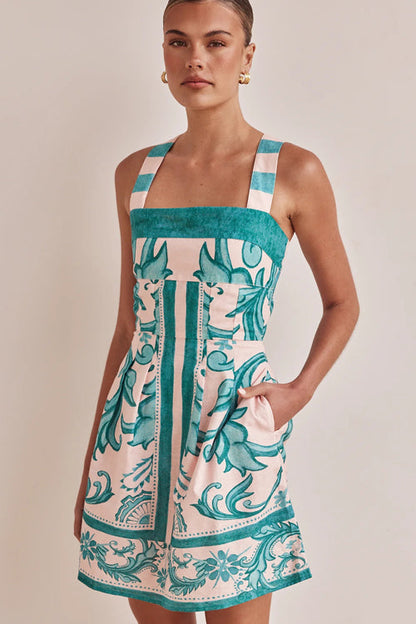 Exuberant Chicness Print Sleeveless Mini Dress - 4 Colors