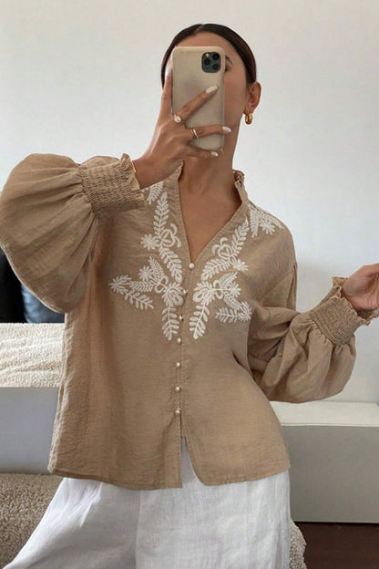 Everyday Luck Floral Embroidered Cotton Top