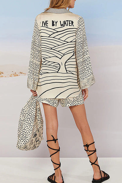 Summer Escapades Print Long Sleeve Set