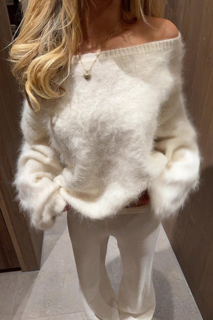 Meet Cozy Off Shoulder Knit Sweater
