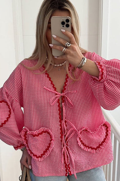 Perfectly You Tie-Front Gingham Top