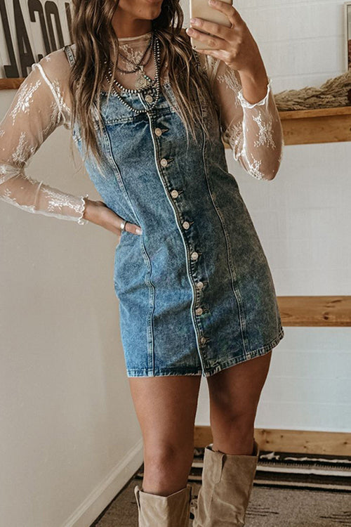 Uniquely Darling Medium Wash Denim Mini Dress