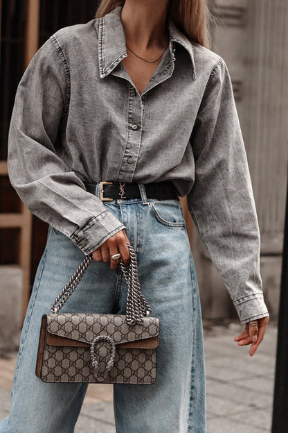 Callahan Light Wash Denim Oversized Top