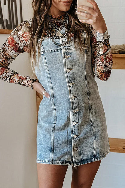 Uniquely Darling Medium Wash Denim Mini Dress