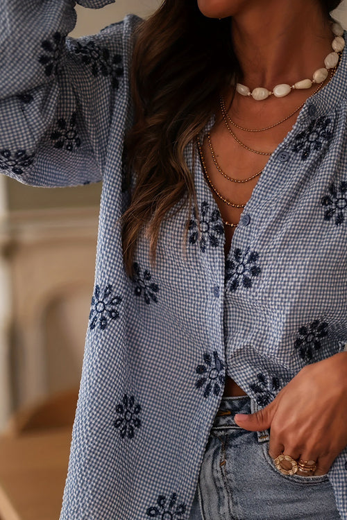 Easily Endearing Flower Long Sleeve Top