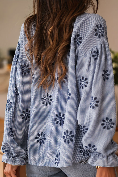 Easily Endearing Flower Long Sleeve Top