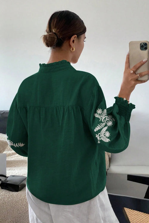 Everyday Luck Floral Embroidered Cotton Top