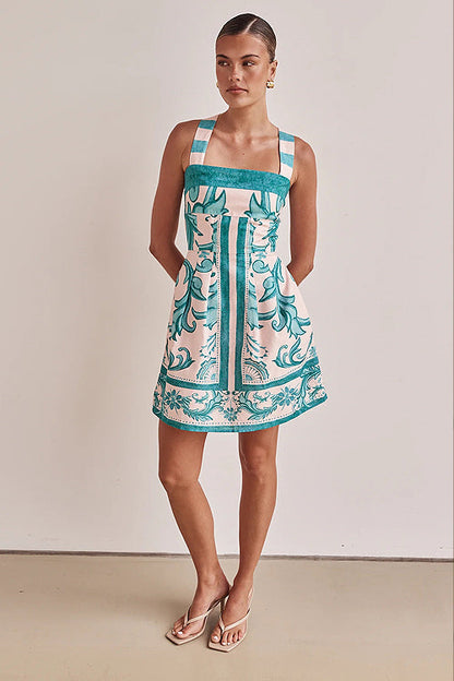 Exuberant Chicness Print Sleeveless Mini Dress - 4 Colors