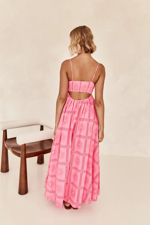 Living Is Easy Sleeveless Printed Maxi Dress