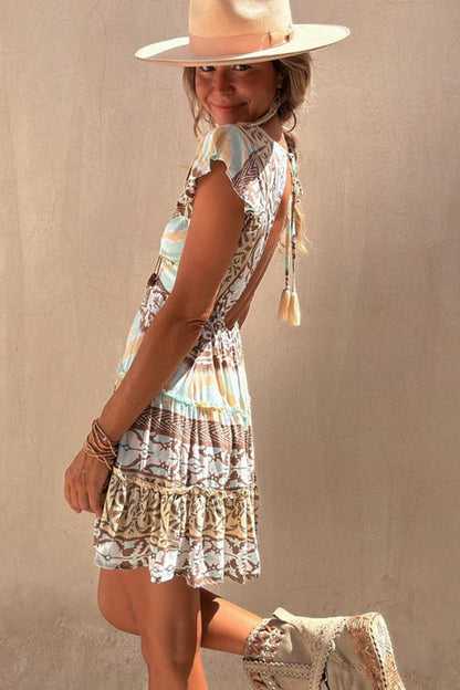 Silvana Printed Backless Maxi Dress